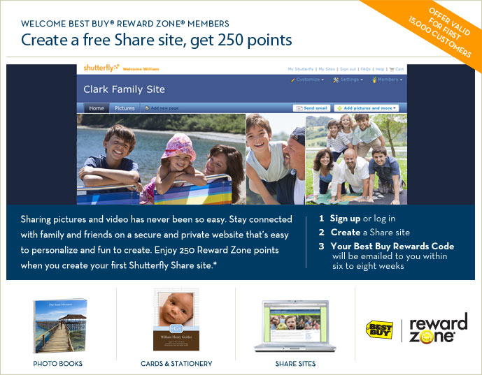 Welcome, Best Buy® Reward Zone® Members - Create a free Share site, get 250 points